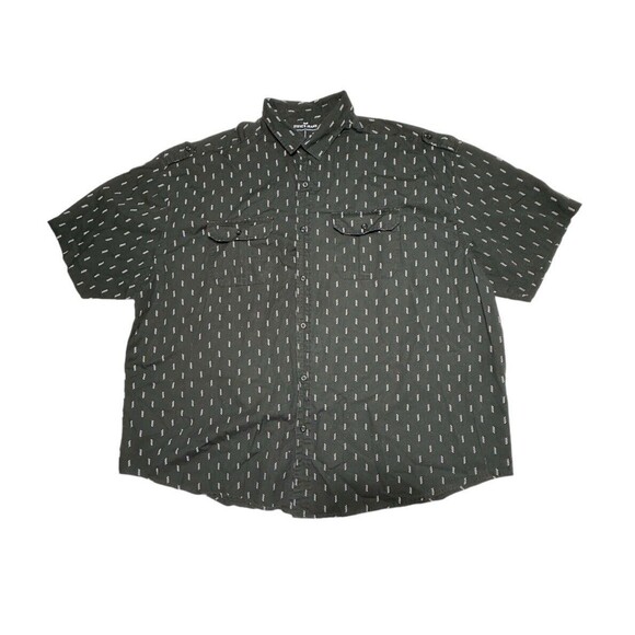 Steve's‎ Jeans black button front short sleeve shirt Men’s Size 4X - Picture 1 of 10